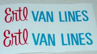 Ertl Van Lines Box Van Truck Sticker Set ET 014  