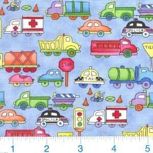  45 Wide Bryce & Madeline Traffic Blue Fabric By The Yard 