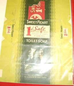 SWEETHEART TOILET SOAP WRAPPER 1CENT SALE MANHATTAN SOAP CO. NEW YORK 