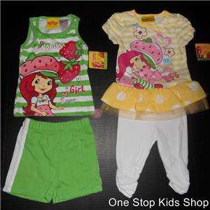STRAWBERRY SHORTCAKE Toddler Girls 24 Mo 2T 3T 4T Set OUTFIT Shirt 
