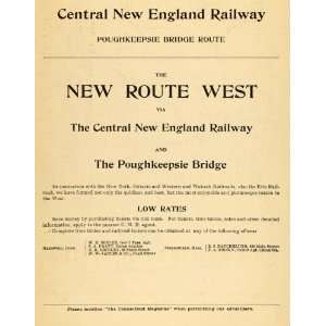1908 Ad Central New England Railway Train Poughkeepsie Bridge Route 