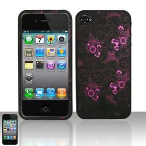Rubberized phone case with purple flower design that fits your Verizon 