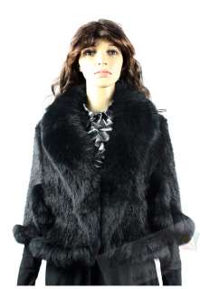Branded NEW High Quality Geniue Knitted Mink Fur with Fox Fur Collar 