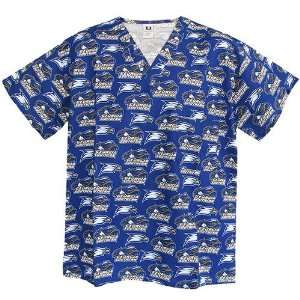   Southern Eagles Navy Blue All Over Print Scrub Top