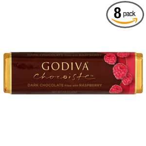 Godiva Dark Chocolate with Rasperry Bar, 1.5000 ounces (Pack of 8 