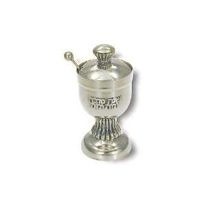  Sterling silver Honey Dish with Stem and Hebrew