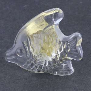  Fish Knob Clear Glass   50mm L PN0198 CLR C