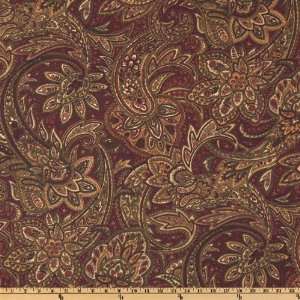  54 Wide Swavelle/Mill Creek Emmett Paisley Garnet Fabric 