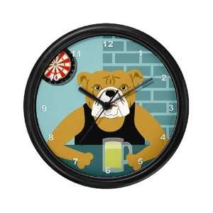  Bulldog Dartboard Beer Bar Pets Wall Clock by  