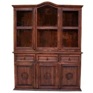  Two Piece Dark China Cabinet with Stars