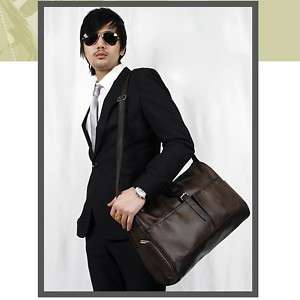 Mens Briefcase Business Shoulder Bag P9545T Black Brown  