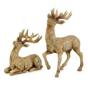   Set of 2 Country Rustic Woodlands Decorative Reindeer