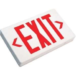  White with Red AC Only LED Exit Sign 
