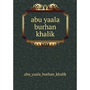 abu yaala burhan khalik abu_yaala_burhan_khalik Books