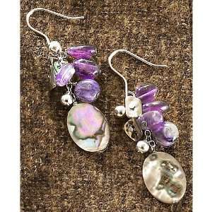  Signature Amethyst & Abalone Drop Earrings Jewelry