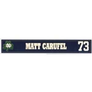  Matt Carufel Notre Dame Game Used Locker Tag vs. Stanford 