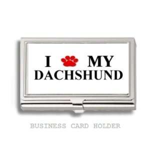  Dachshund Love My Dog Paw Business Card Holder Case 