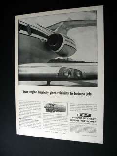 Bristol Siddeley Viper jet engine DH 125 1964 print Ad  