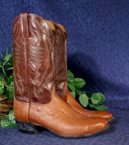   2000 T3111 R4 Tan Brush Off Goat Peanut Brittle Lizard Cowboy Boots 9D