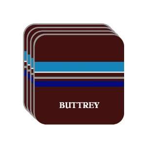 Personal Name Gift   BUTTREY Set of 4 Mini Mousepad Coasters (blue 