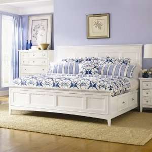  Magnussen Kentwood Panel Bed with Storage Drawers in White 