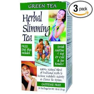  21st Century Slimming Tea, Green Tea, 24 Count (Pack of 3 