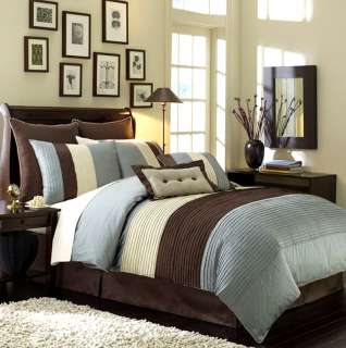 NEW Bedding BLUE/BEIGE/BROWN VENETO Comforter Set Twin Queen King Full 