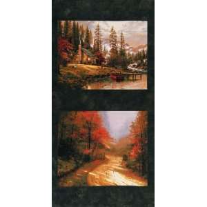  Autumn Rustic Cabins Panel Multi Fabric By The Panel Arts 