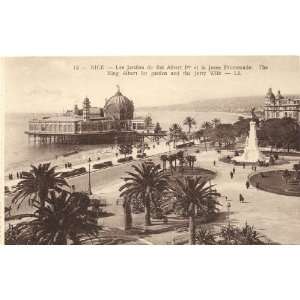   Postcard King Albert Garden and Pier   Nice France 