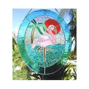  Tropical Pink Flamingo Stained Glass Sun Catcher