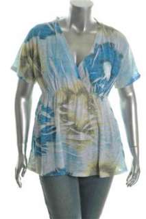 INC NEW Plus Size Printed Blouse Sublimation Embellished Top 1X  