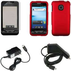  iFase Brand LG Optimus 2 AS680 Combo Rubber Red Protective 