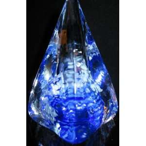  Caithness 3 1/2 Blue PYRAMID TWISTS Paperweight 