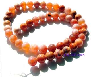 Wholesale Gemstones Beads Natural Fire Agate Round 8mm  