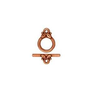 TierraCast Antique Copper (plated) Leaf Toggle Clasp 14x10mm, 16mm Bar 