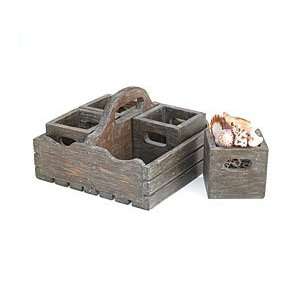  Wooden Crate Picnic UTENSIL Holder outdoor kitchen