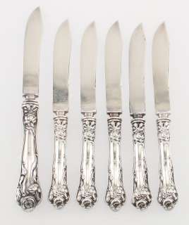 6pc Lot Sterling Silver Fruit Knives Stratford International  