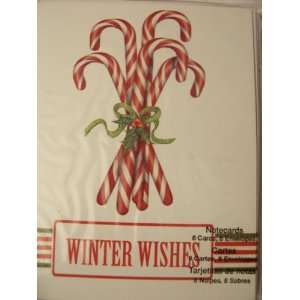  Studio 18 Glitter Holiday Note Cards ~ Candycanes Health 