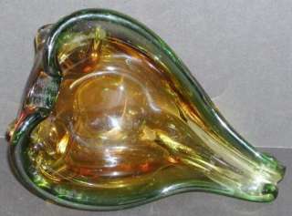 Unusual Art Glass Bowl /Amber & Green Murano?  