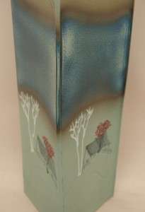 Oriental Chinese Pottery Vase   Signed   Storks Design  