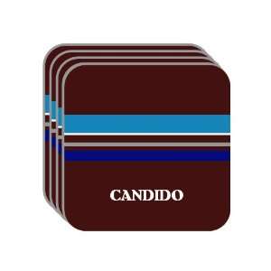 Personal Name Gift   CANDIDO Set of 4 Mini Mousepad Coasters (blue 