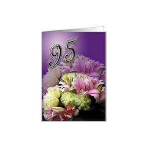  Pink bouquet   Happy 95th Congratulations Birthday Card 