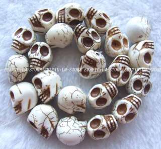 18mm Carved White Howlite deaths head Beads 15  