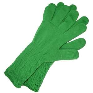Pkg (12) Pairs Of Super Stretchy Polyester Fabric Green Gloves. Great 