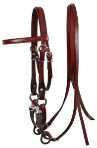 Leather Pony Bridle w/Reins & Curb Bit   Light   MADE IN USA  