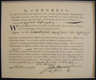John Hancock Signed 1777 Colonial Military Document  
