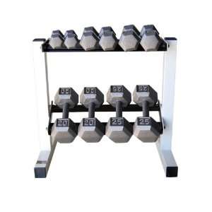 Cap Barbell Solid Hex Dumbbell Set with Rack (150 Pound)  