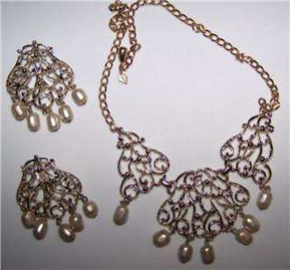 Necklace Earring Set by Sarah Coventry Faux pearls  