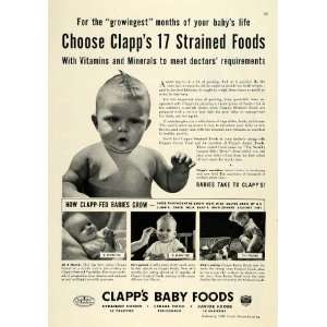  1942 Ad Clapps Baby Foods 17 Strained Cereal Junior 