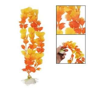  Orange Plastic Plants Underwater Ornament Decor for 